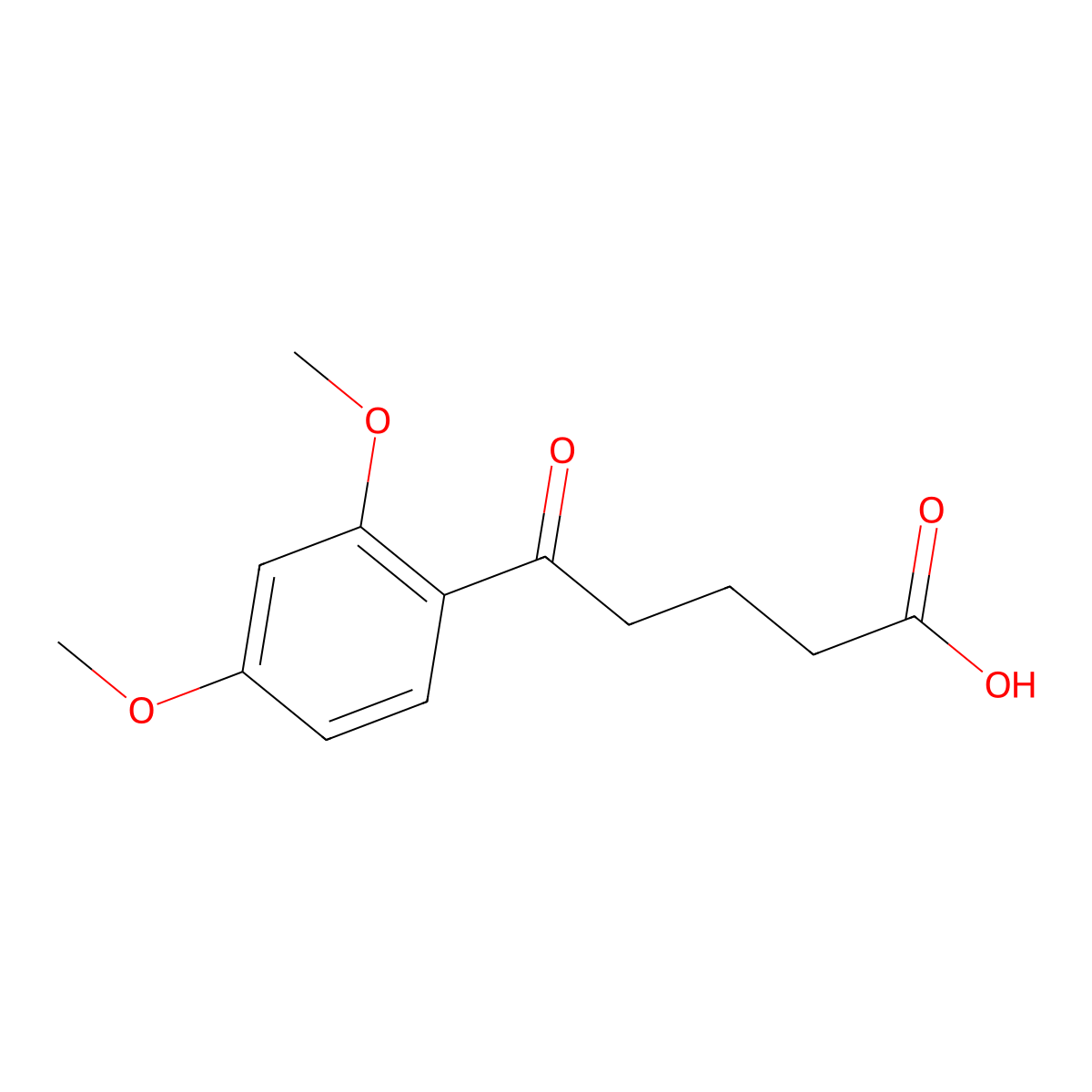 5-(2,4-Dimethoxyphenyl)-5-oxopentanoic acid molecular structure, CAS 4654-07-3