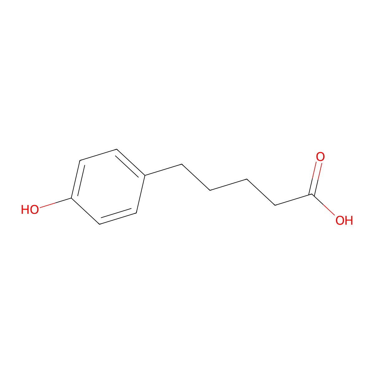 5-(4-hydroxyphenyl)pentanoic Acid molecular structure, CAS 4654-08-4