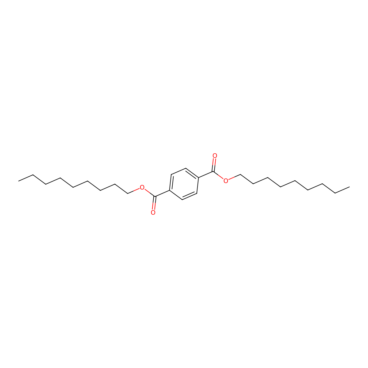 Dinonyl terephthalate molecular structure, CAS 4654-27-7