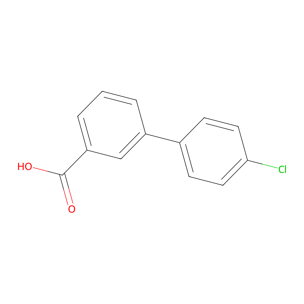 3-Biphenyl-4'-chloro-carboxylic acid molecular structure, CAS 4655-10-1