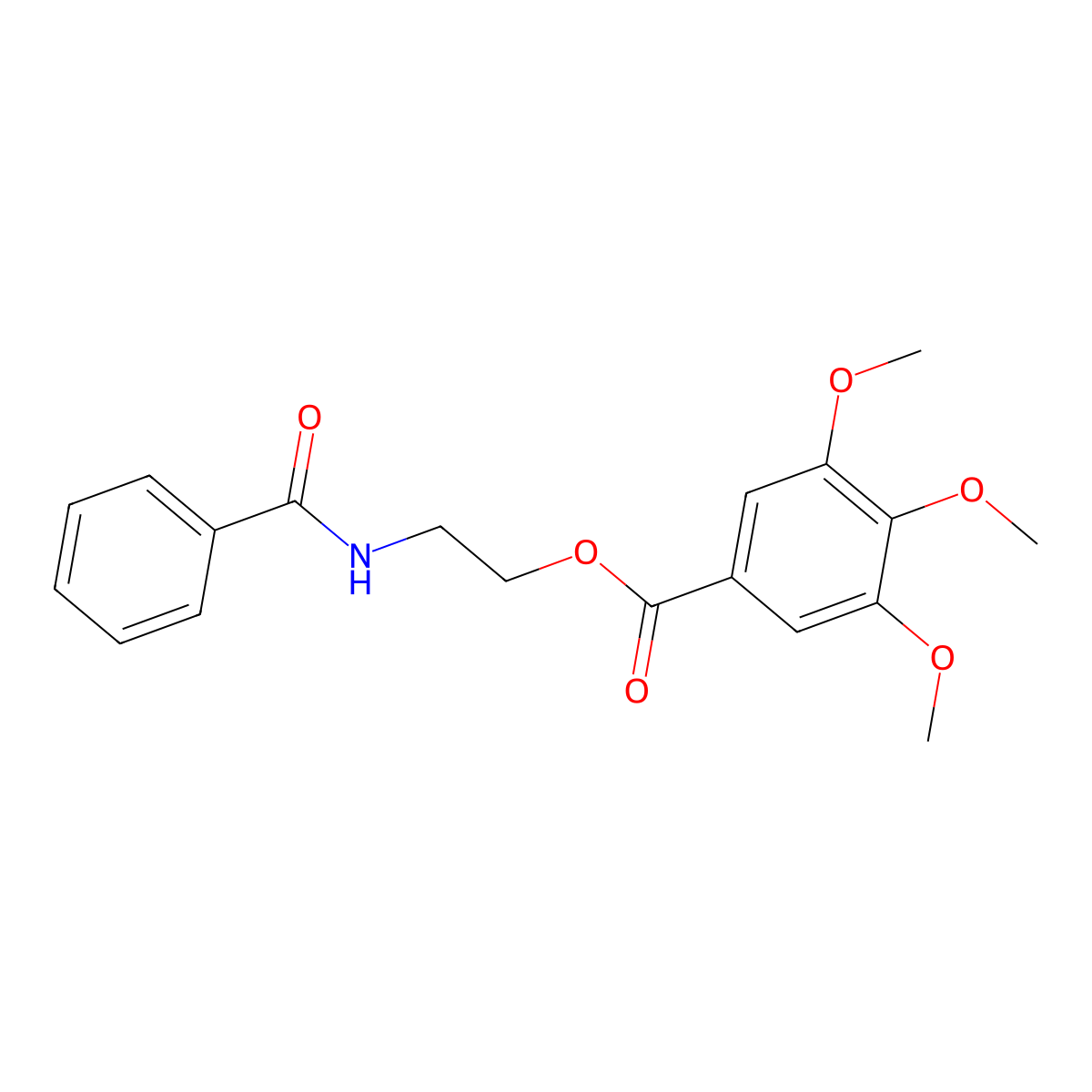 2-Benzamidoethyl 3,4,5-trimethoxybenzoate molecular structure, CAS 4655-30-5