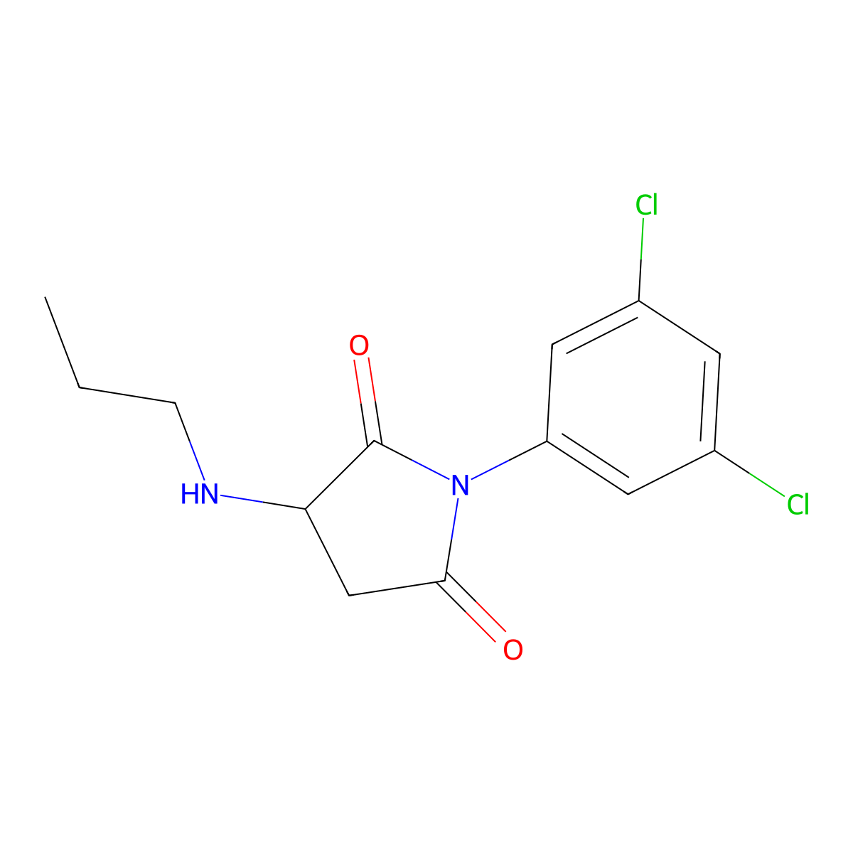 1-(3,5-Dichlorophenyl)-3-(propylamino)pyrrolidine-2,5-dione molecular structure, CAS 4655-36-1