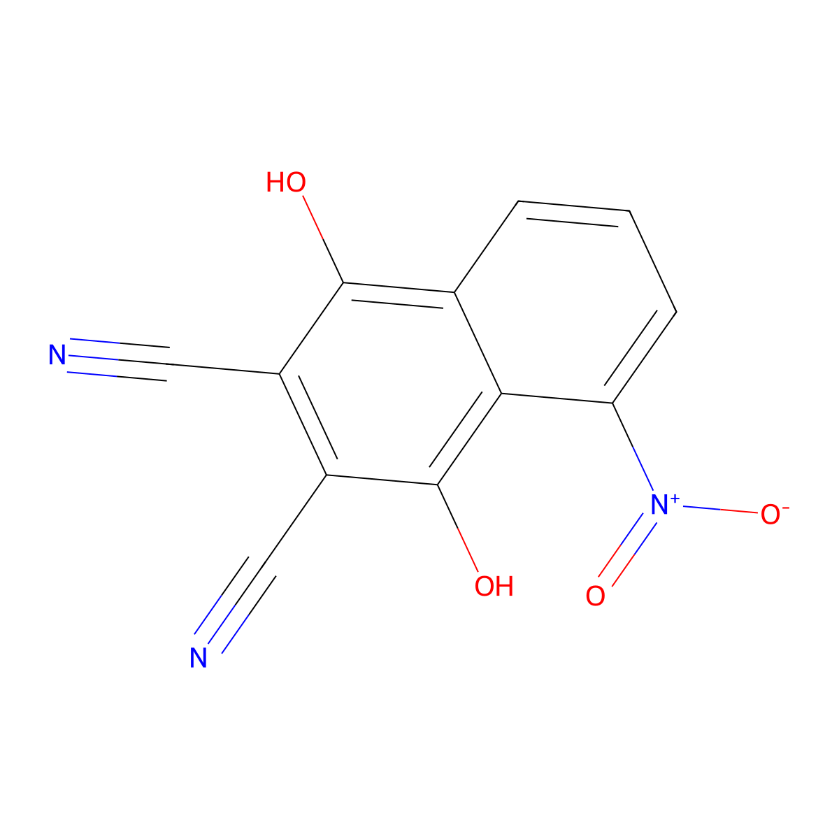 2,3-Dicyano-1,4-dihydroxy-5-nitronaphthalene molecular structure, CAS 4655-62-3