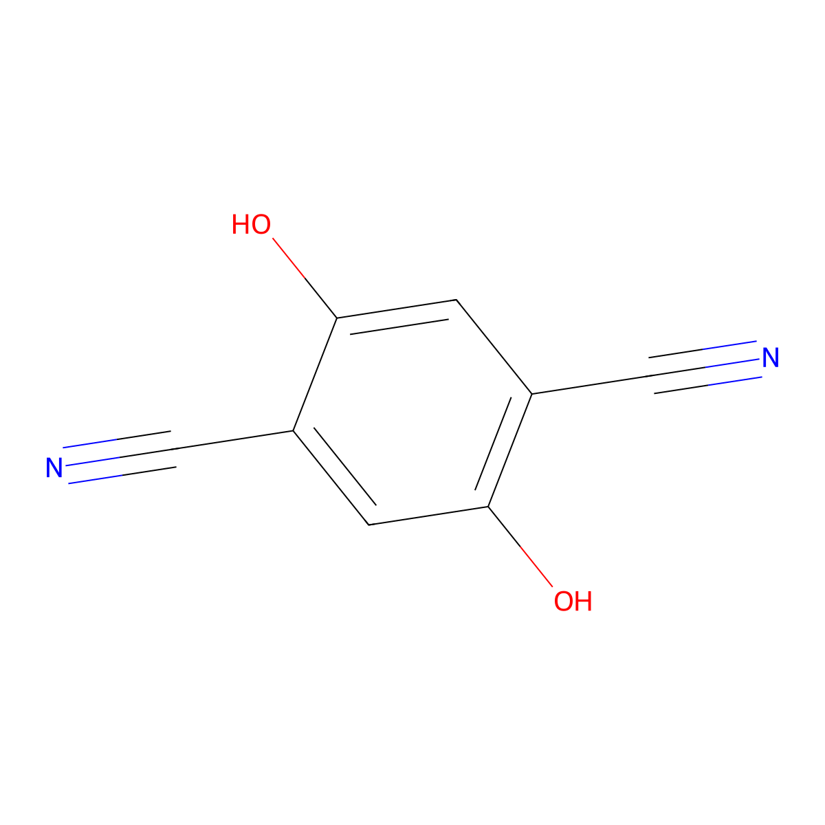 2,5-Dihydroxyterephthalonitrile molecular structure, CAS 4655-70-3