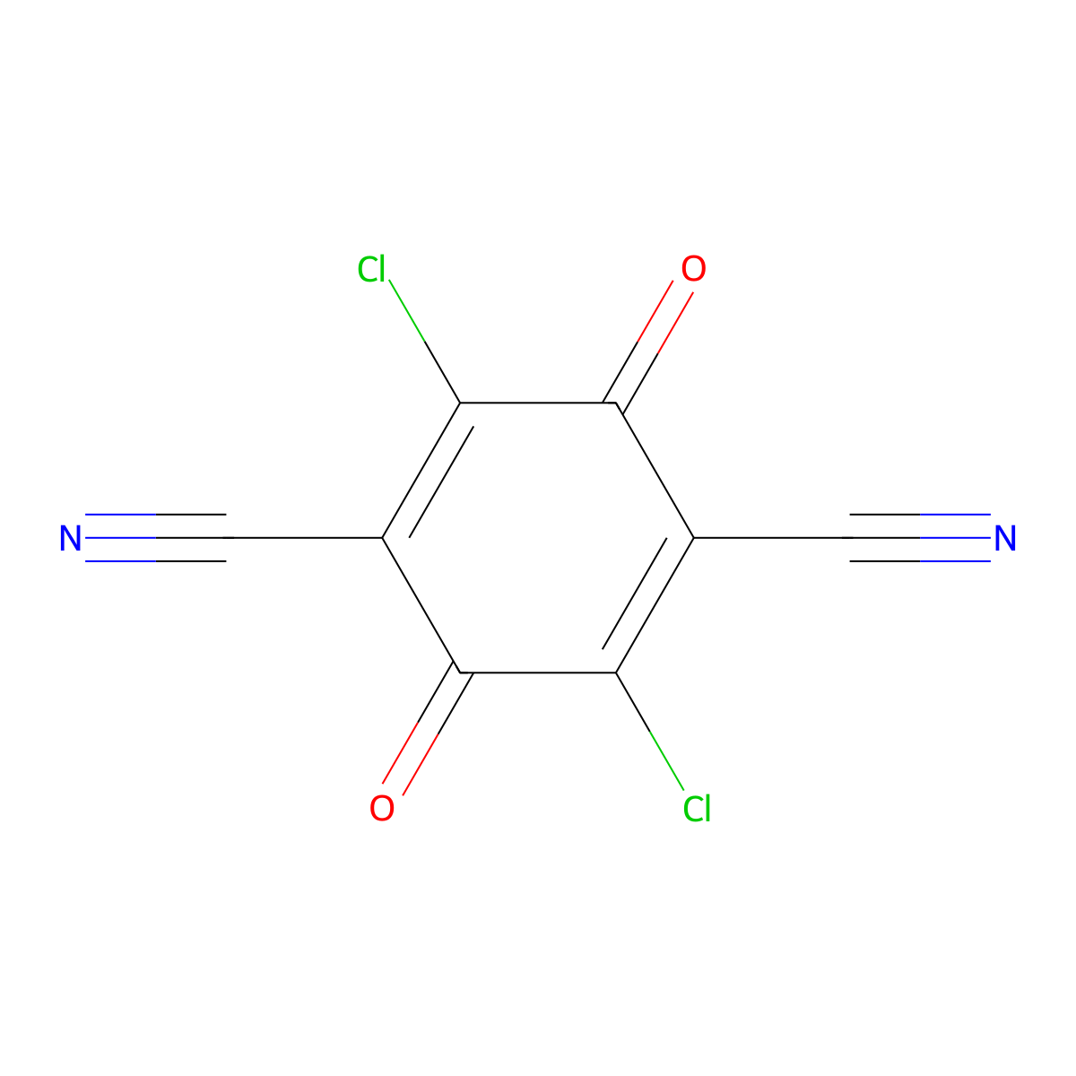 2,5-Dichloro-3,6-dioxocyclohexa-1,4-diene-1,4-dicarbonitrile molecular structure, CAS 4655-79-2