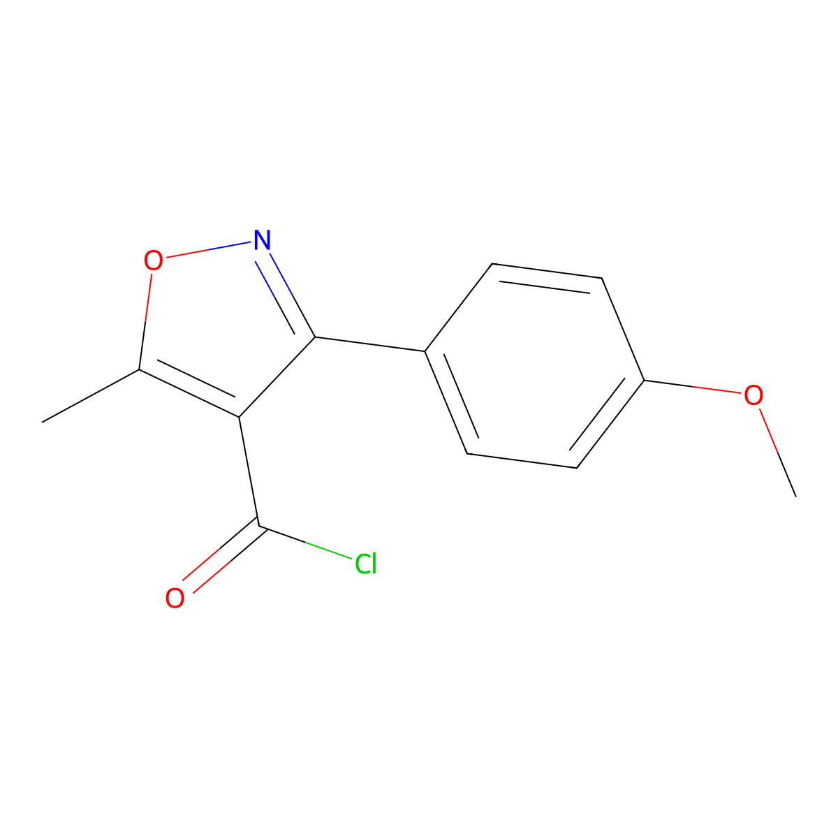 3-(4-Methoxyphenyl)-5-methyl-4-isoxazolecarbonyl chloride molecular structure, CAS 465514-03-8