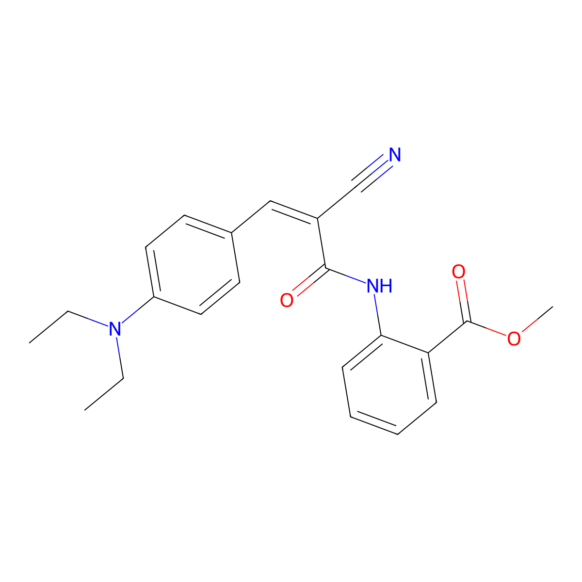 Methyl 2-({2-cyano-3-[4-(diethylamino)phenyl]prop-2-enoyl}amino)benzoate molecular structure, CAS 465514-14-1