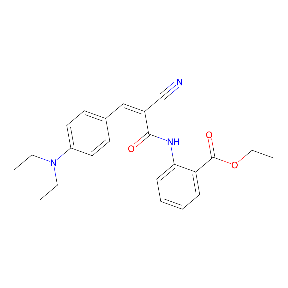 Ethyl 2-({2-cyano-3-[4-(diethylamino)phenyl]prop-2-enoyl}amino)benzoate molecular structure, CAS 465514-16-3