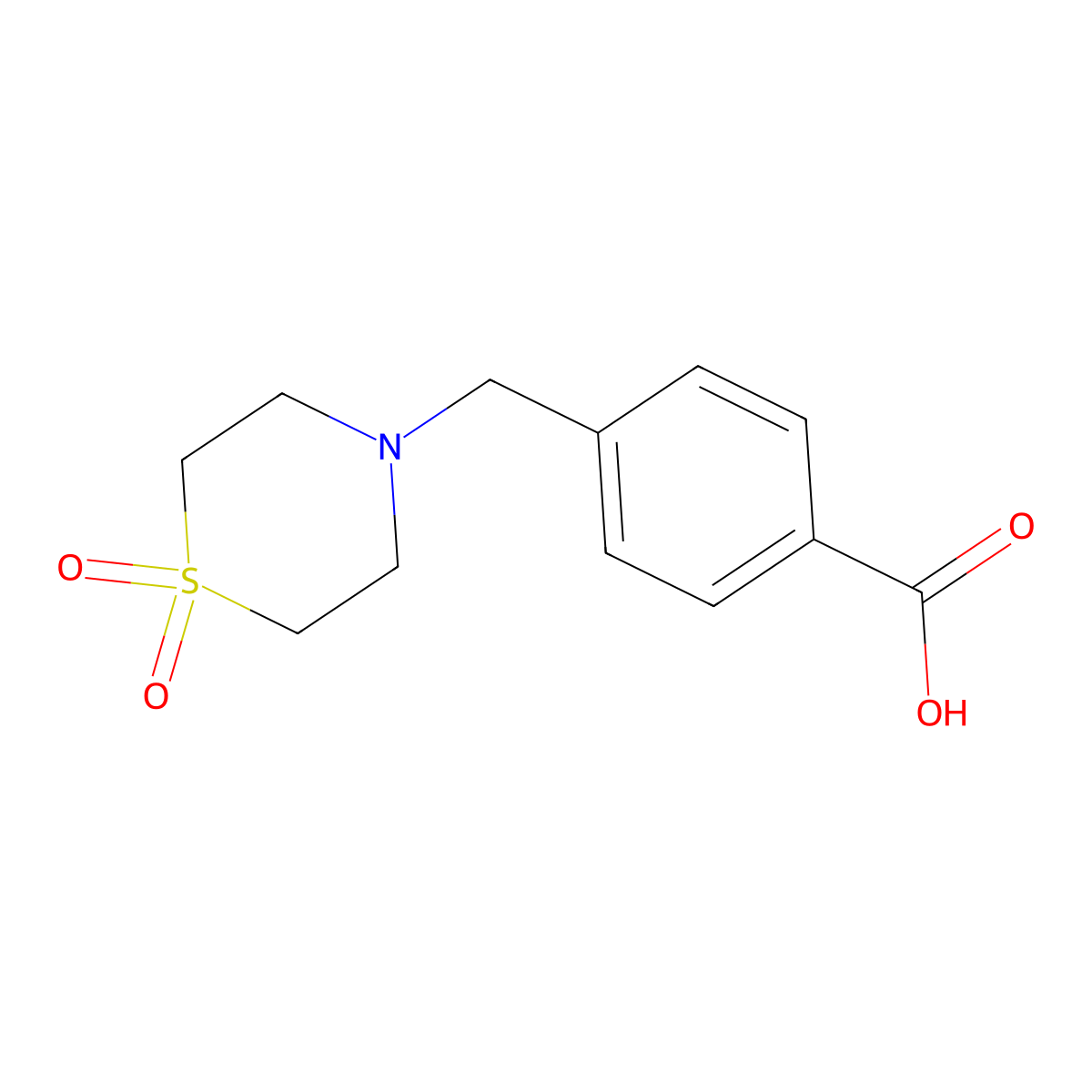 4-[(1,1-Dioxo-1lambda6,4-thiazinan-4-YL)methyl]benzoic acid molecular structure, CAS 465514-21-0