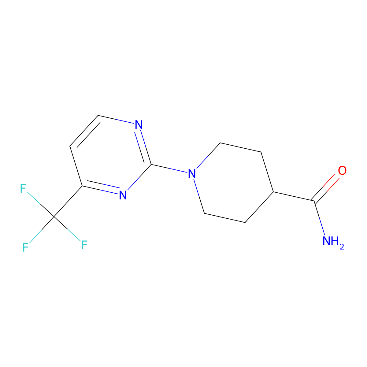 1-[4-(Trifluoromethyl)pyrimidin-2-yl]piperidine-4-carboxamide molecular structure, CAS 465514-29-8