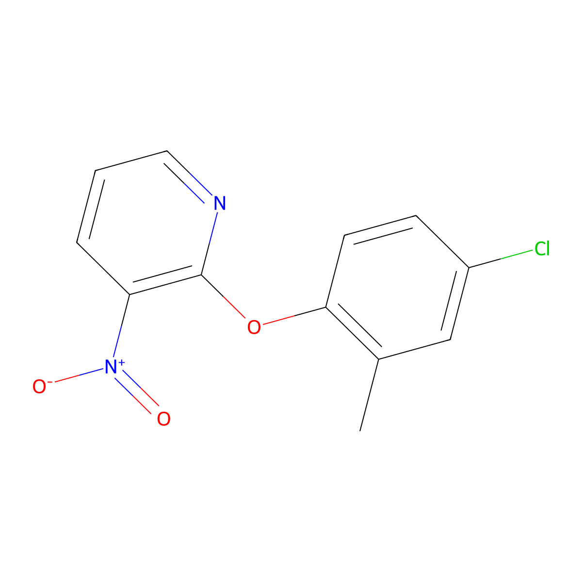 2-(4-Chloro-2-methylphenoxy)-3-nitropyridine molecular structure, CAS 465514-31-2