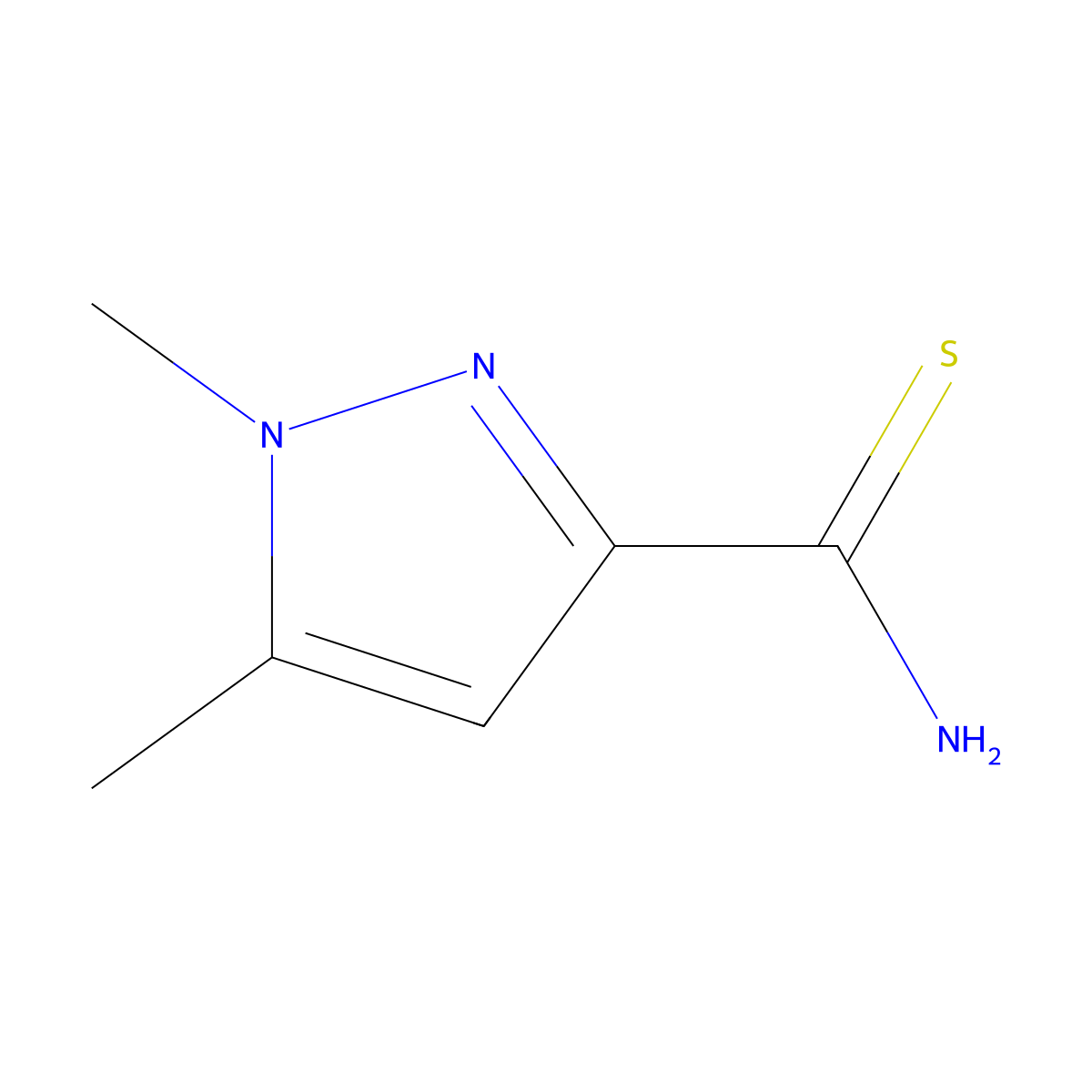 1,5-Dimethyl-1H-Pyrazole-3-Carbothioamide molecular structure, CAS 465514-35-6