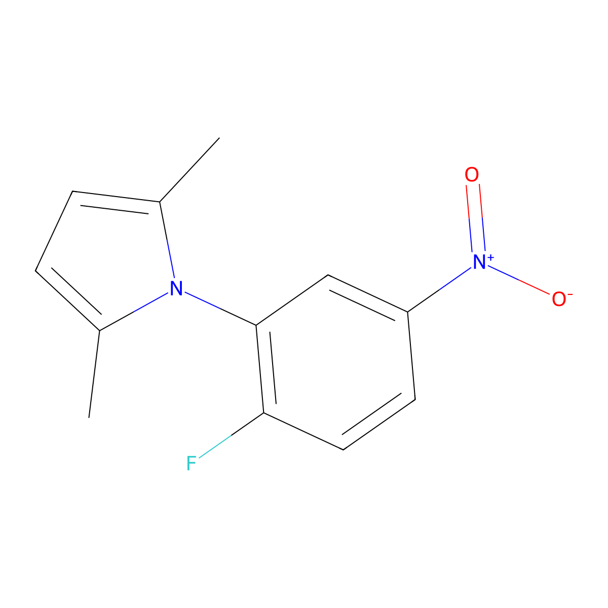 1-(2-Fluoro-5-nitrophenyl)-2,5-dimethyl-1H-pyrrole molecular structure, CAS 465514-85-6