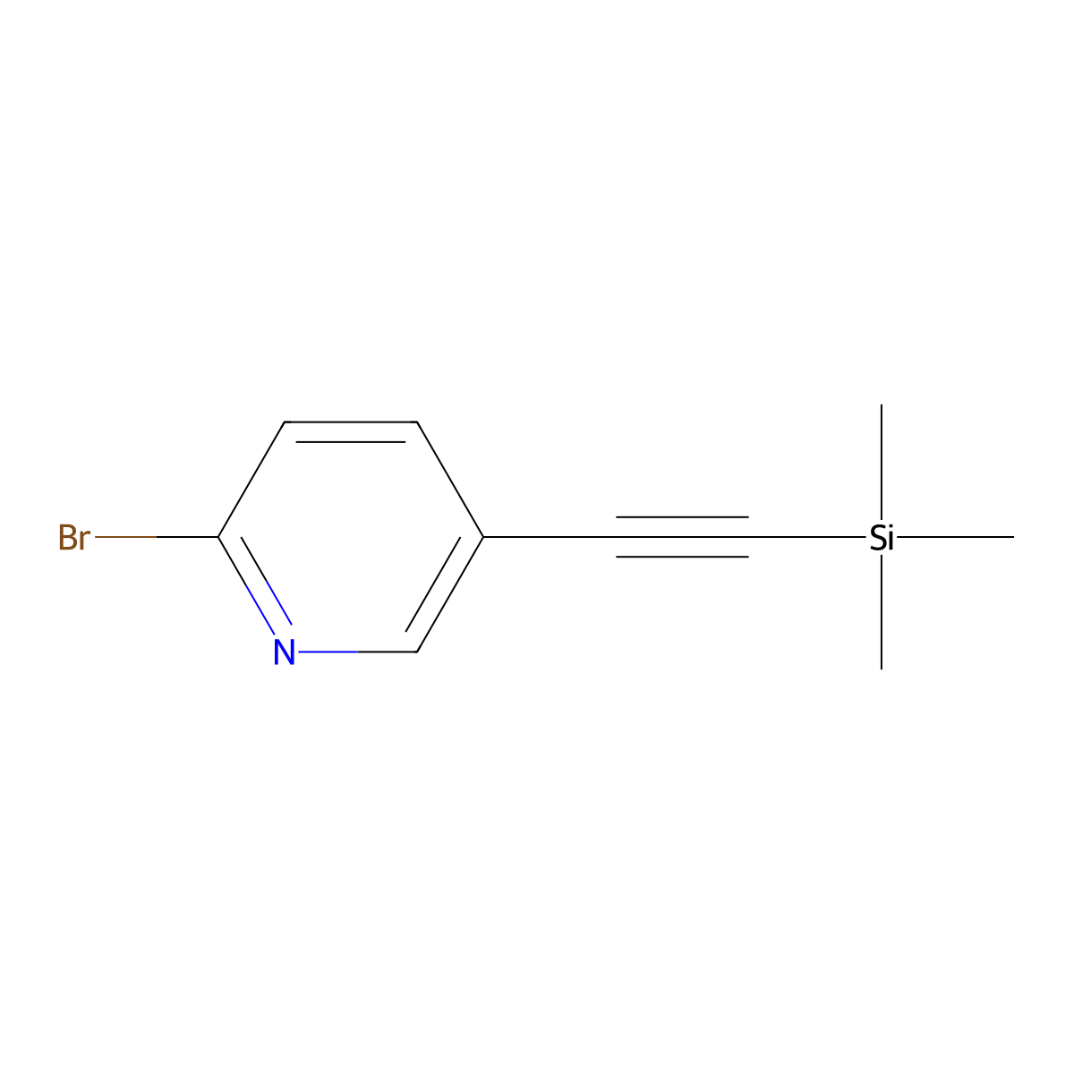 2-Bromo-5-(2-(trimethylsilyl)ethynyl)pyridine molecular structure, CAS 465521-20-4