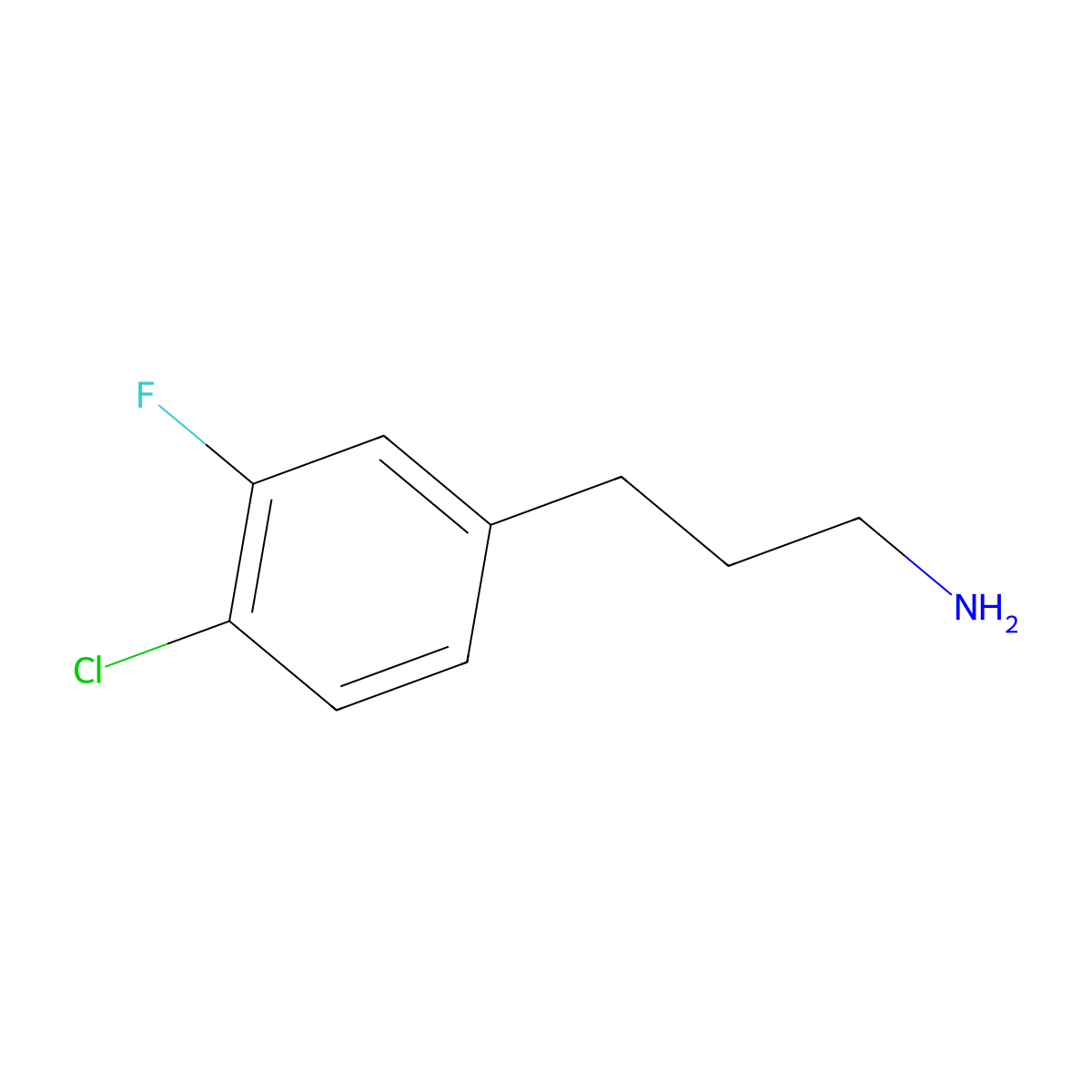4-Chloro-3-fluorobenzenepropanamine molecular structure, CAS 465529-47-9