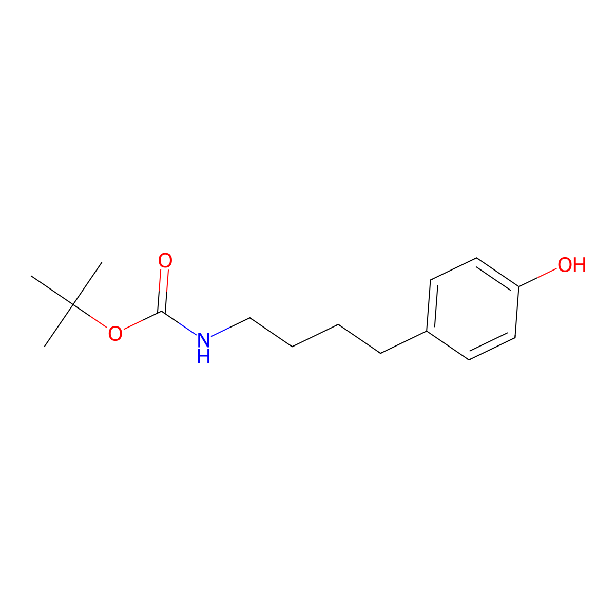 tert-Butyl [4-(4-hydroxyphenyl)butyl]carbamate molecular structure, CAS 465529-53-7