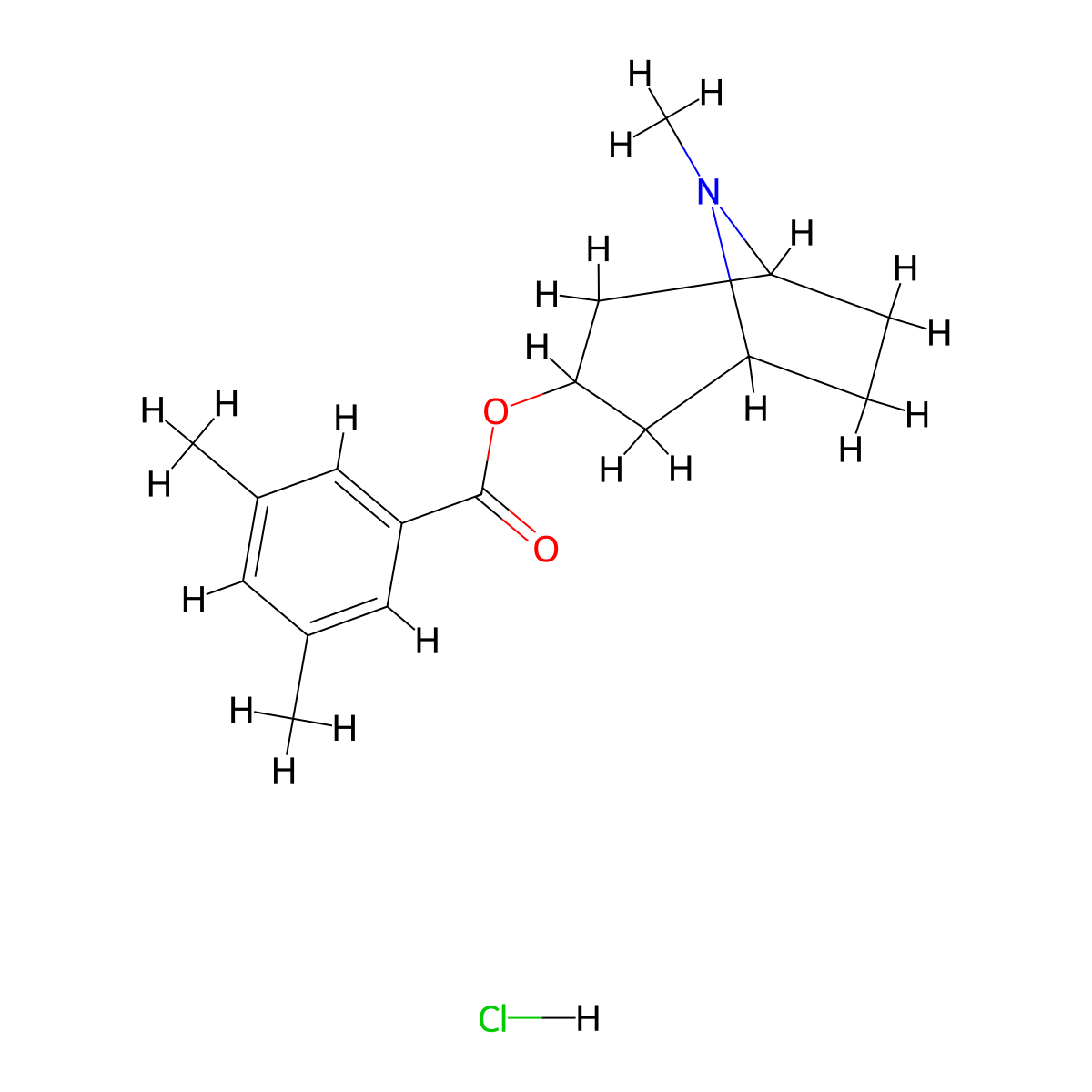 (8-Methyl-8-azabicyclo[3.2.1]octan-3-yl) 3,5-dimethylbenzoate;hydrochloride molecular structure, CAS 465534-77-4