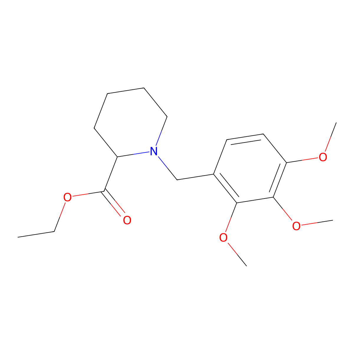 Ethyl 1-(2,3,4-trimethoxybenzyl)piperidine-2-carboxylate molecular structure, CAS 465535-03-9