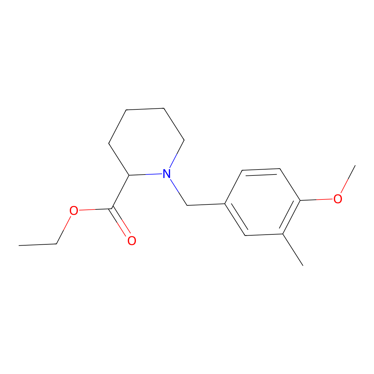 Ethyl 1-[(4-methoxy-3-methylphenyl)methyl]piperidine-2-carboxylate molecular structure, CAS 465535-42-6