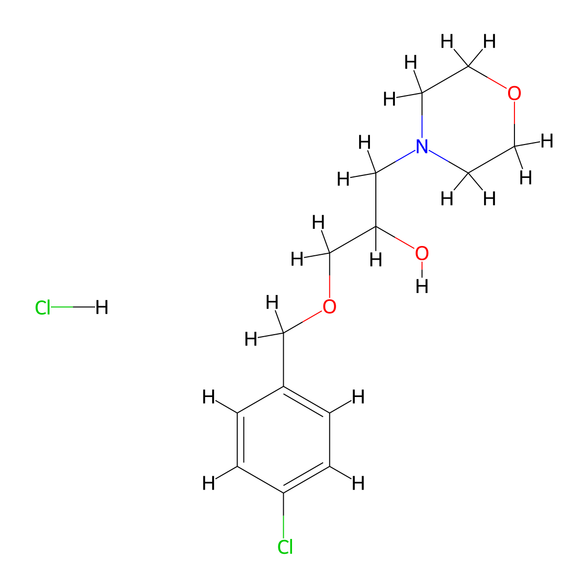 1-((4-Chlorobenzyl)oxy)-3-morpholinopropan-2-ol hydrochloride molecular structure, CAS 465536-48-5
