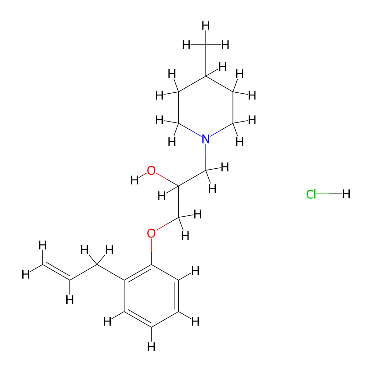 1-(2-Allylphenoxy)-3-(4-methylpiperidin-1-yl)propan-2-ol hydrochloride molecular structure, CAS 465537-58-0