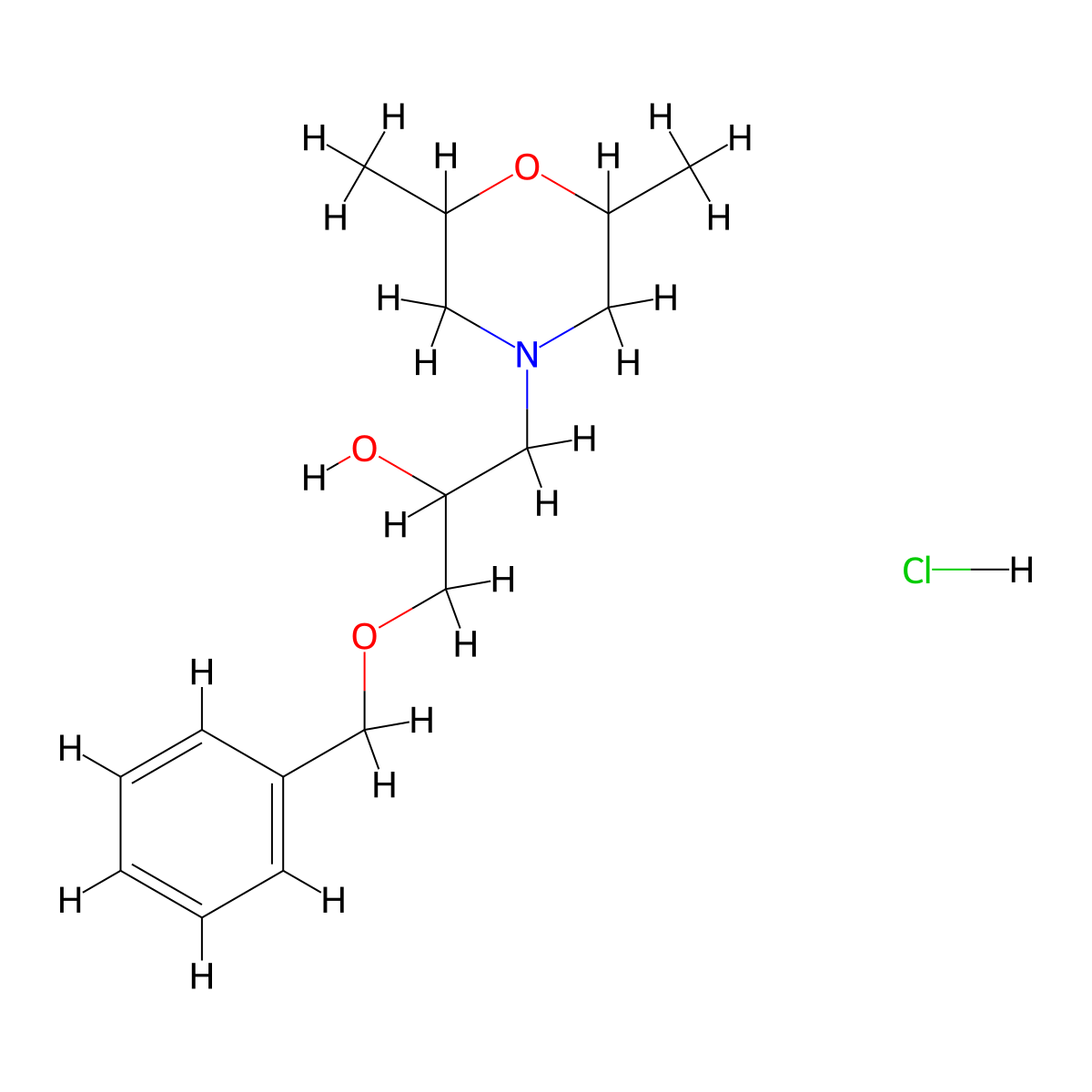 1-(Benzyloxy)-3-(2,6-dimethylmorpholino)propan-2-ol hydrochloride molecular structure, CAS 465537-63-7