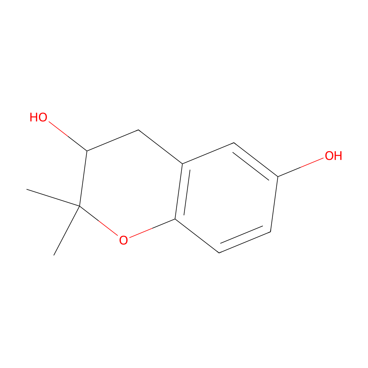 (3S)-2,2-dimethyl-3,4-dihydrochromene-3,6-diol molecular structure, CAS 465539-19-9