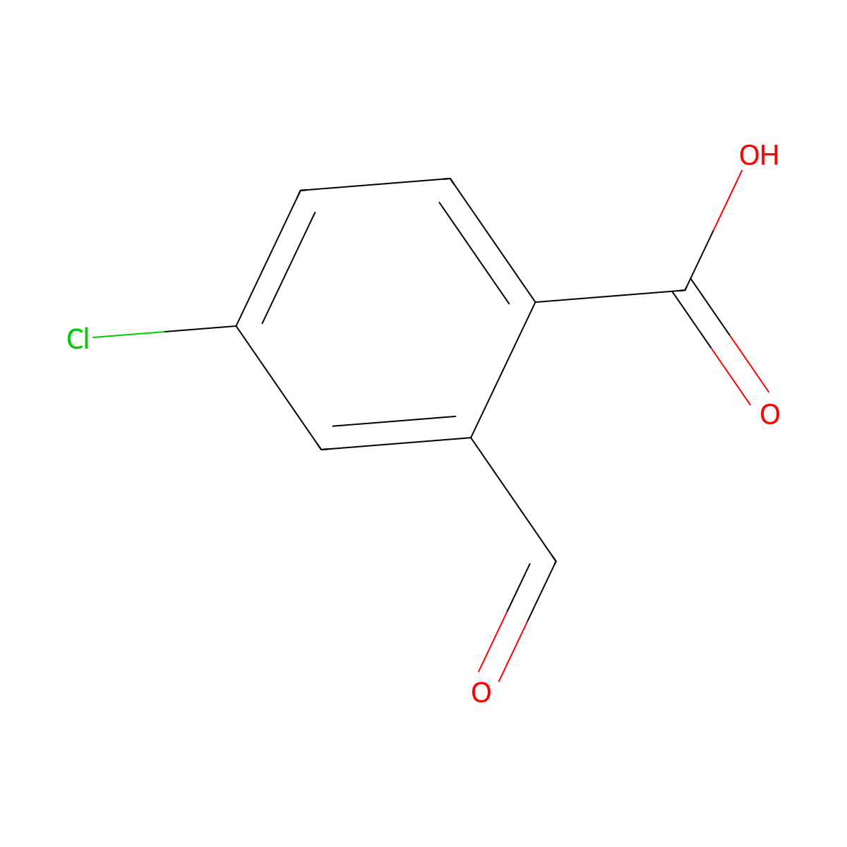 4-Chloro-2-formylbenzoic acid molecular structure, CAS 4657-56-1