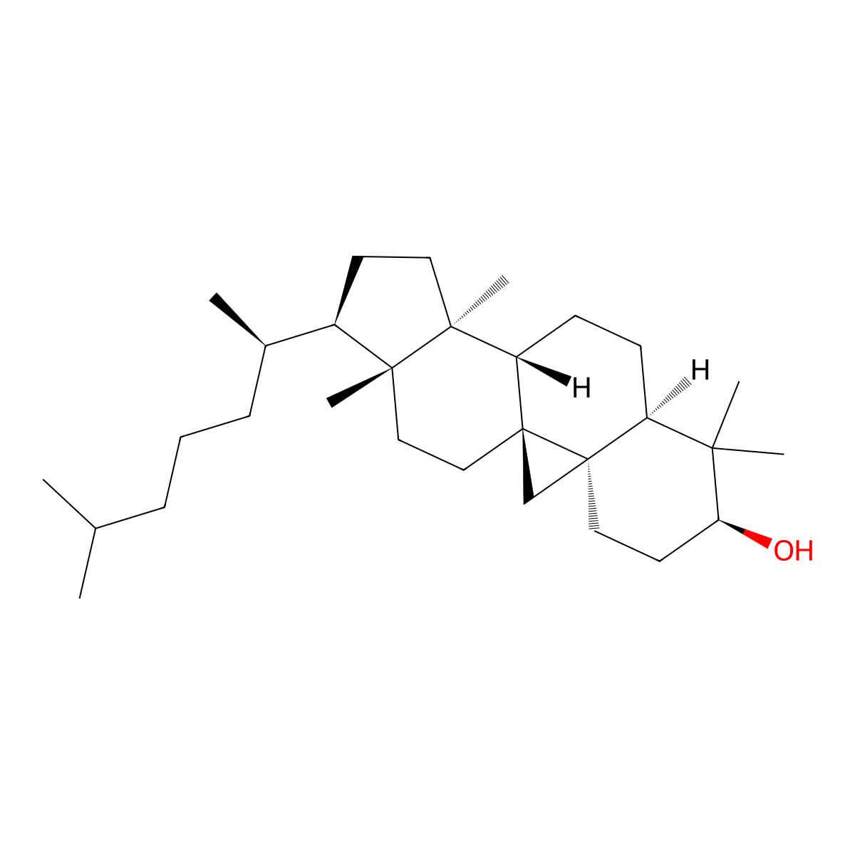 Cycloartanol molecular structure, CAS 4657-58-3