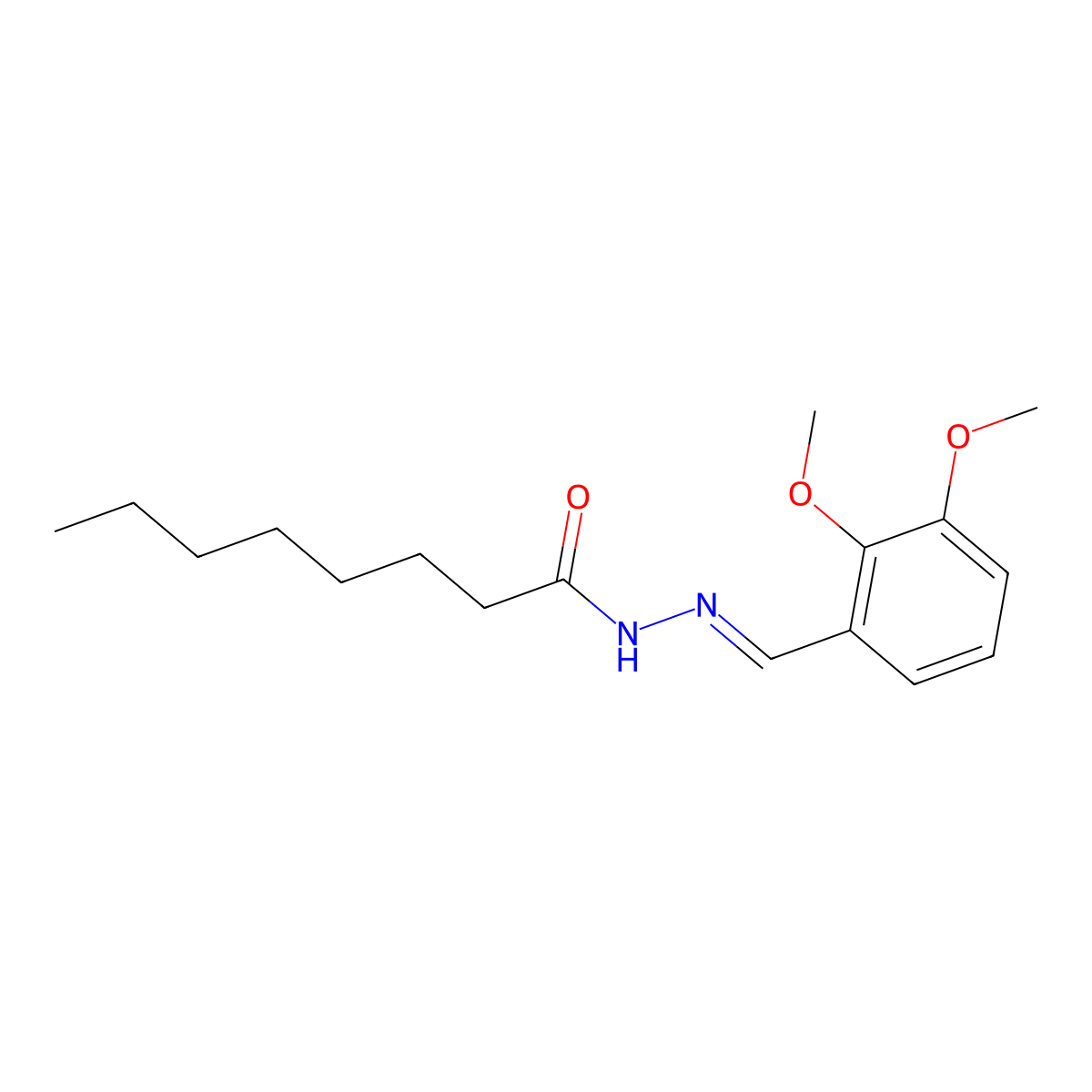 N-[(2,3-dimethoxyphenyl)methylideneamino]octanamide molecular structure, CAS 4658-58-6
