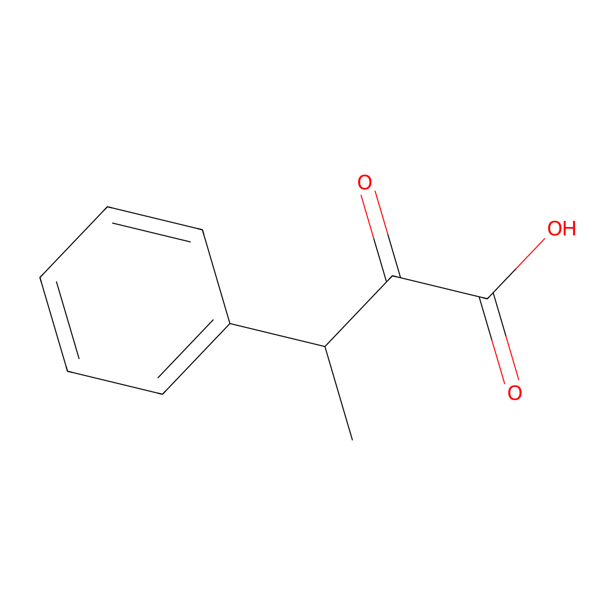 2-Oxo-3-phenylbutanoic acid molecular structure, CAS 4658-69-9