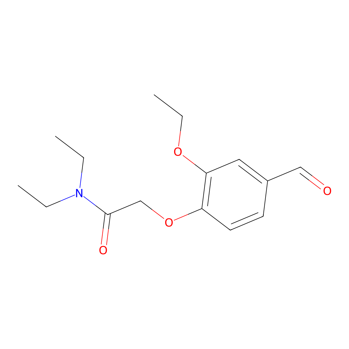 2-(2-ethoxy-4-formylphenoxy)-N,N-diethylacetamide molecular structure, CAS 4659-20-5