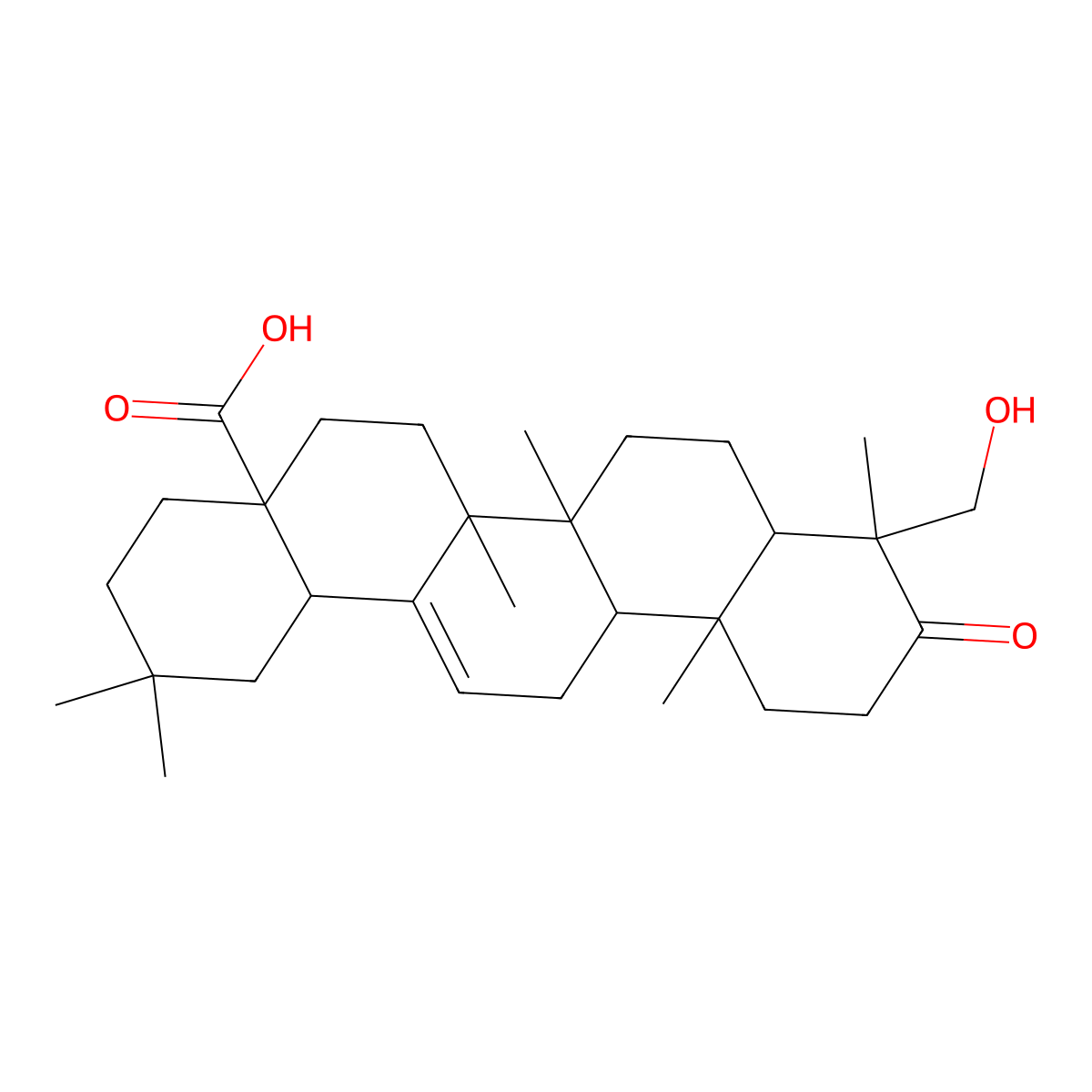 Hederagonic acid molecular structure, CAS 466-01-3