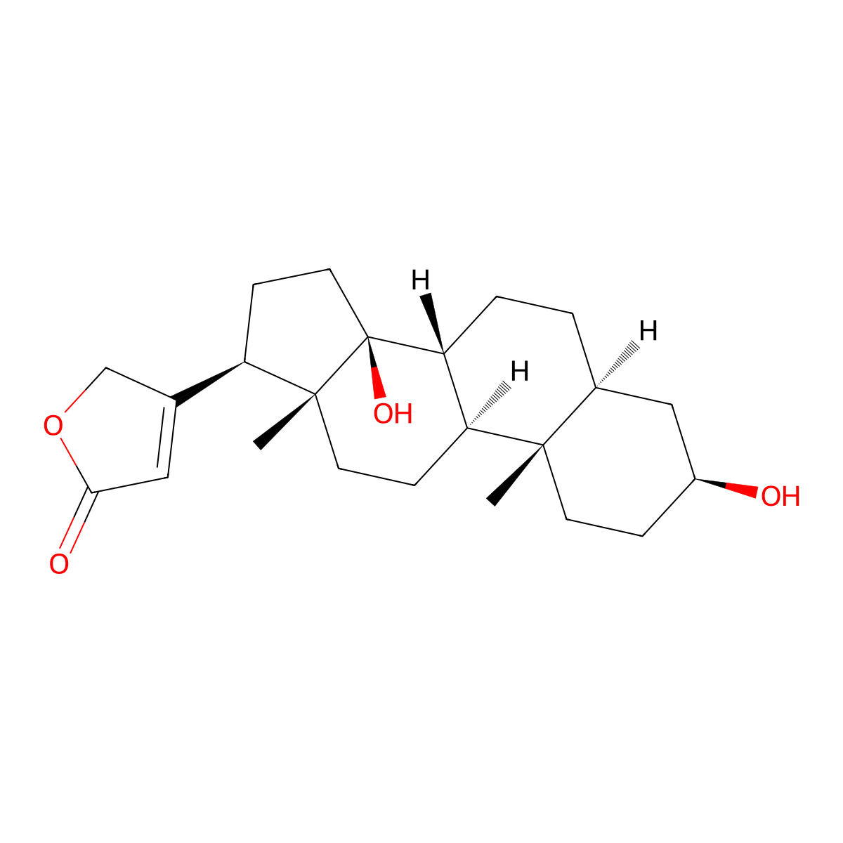 Uzarigenin molecular structure, CAS 466-09-1