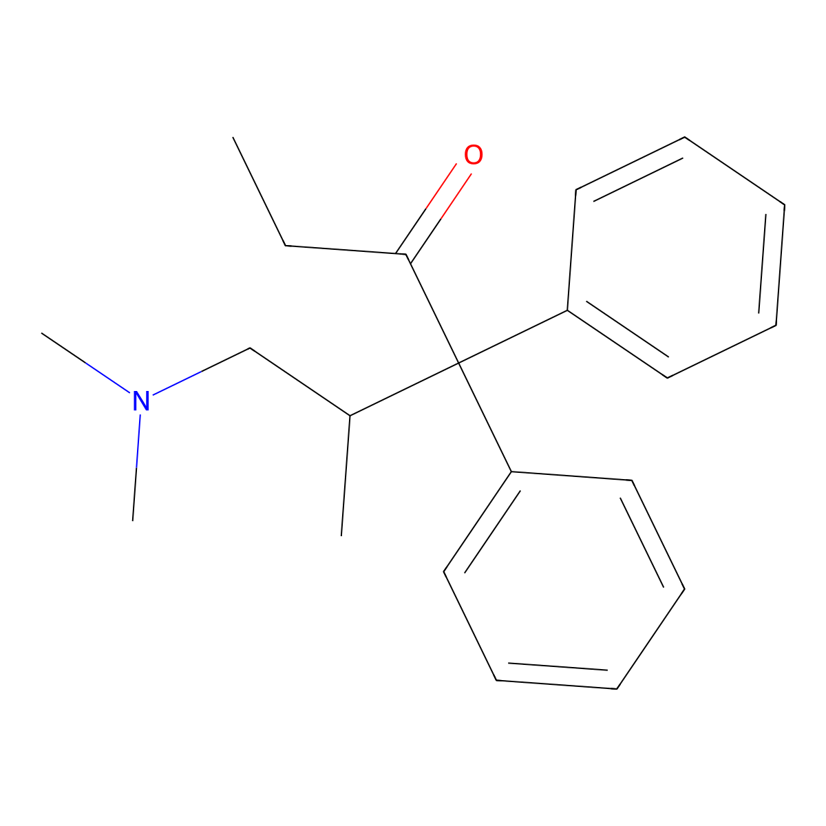Isomethadone molecular structure, CAS 466-40-0