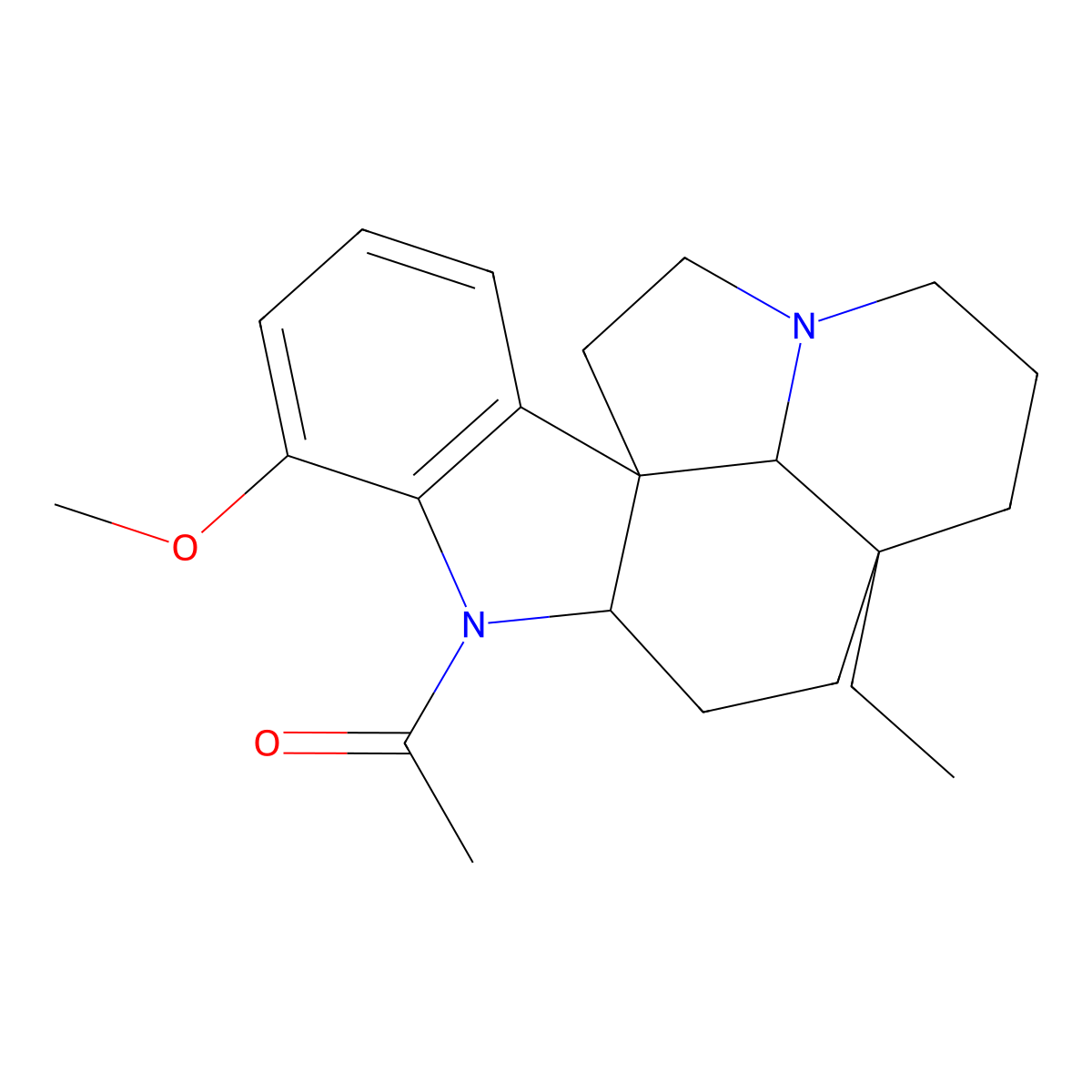 Aspidospermine molecular structure, CAS 466-49-9