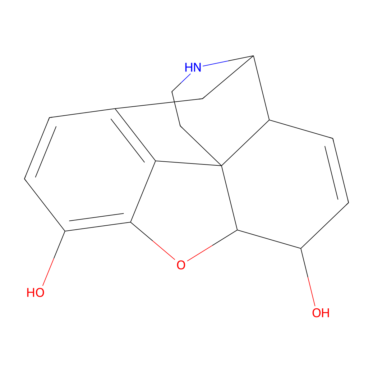 Normorphine molecular structure, CAS 466-97-7