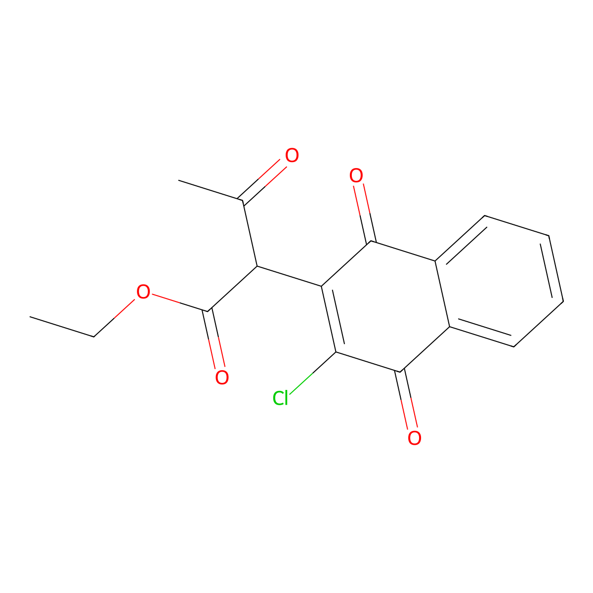 Ethyl 2-(3-chloro-1,4-dioxo-1,4-dihydronaphthalen-2-yl)-3-oxobutanoate molecular structure, CAS 4660-46-2