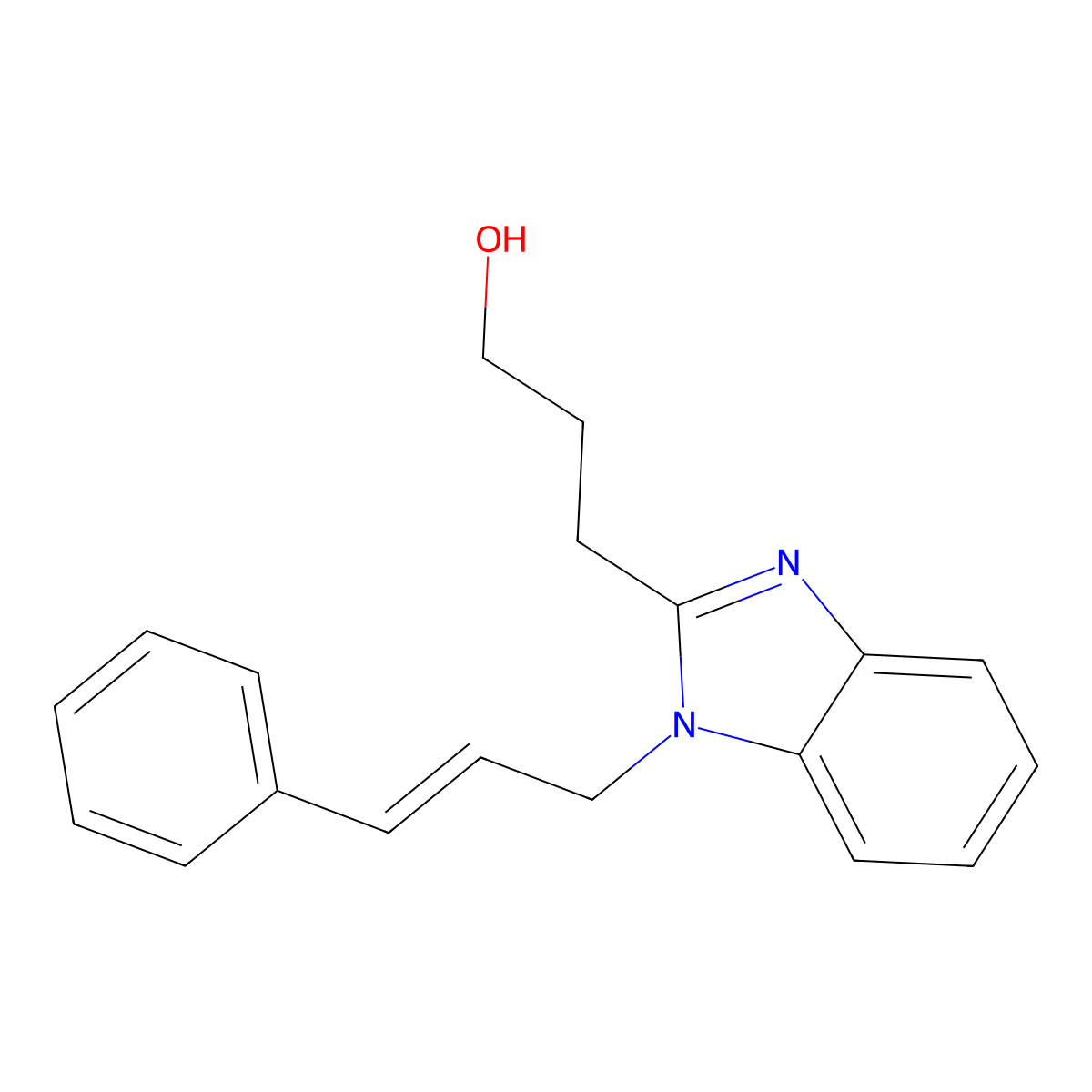 3-[1-(3-Phenylprop-2-enyl)benzimidazol-2-yl]propan-1-ol molecular structure, CAS 4661-47-6