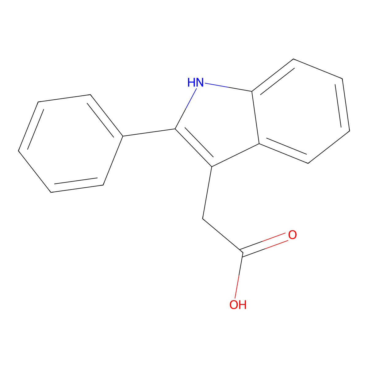 (2-phenyl-1H-indol-3-yl)acetic acid molecular structure, CAS 4662-03-7