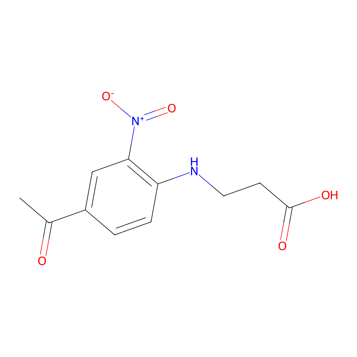 N-(4-acetyl-2-nitrophenyl)-beta-alanine molecular structure, CAS 4662-63-9