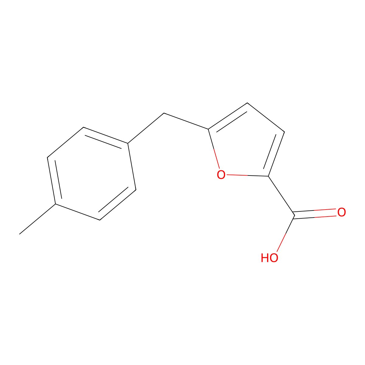 5-(4-Methylbenzyl)-2-furoic acid molecular structure, CAS 4664-45-3