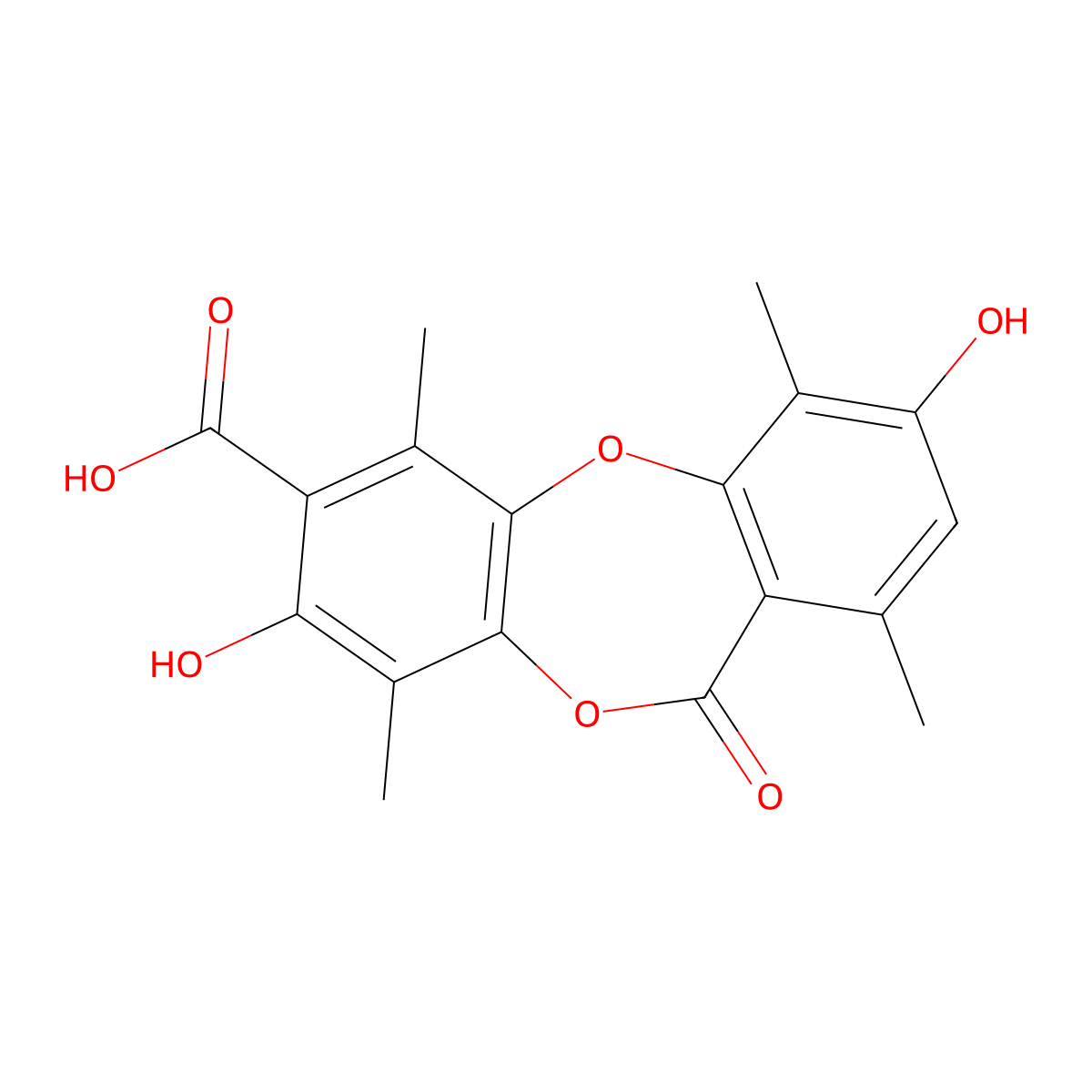 Hypoprotocetraric acid molecular structure, CAS 4665-02-5
