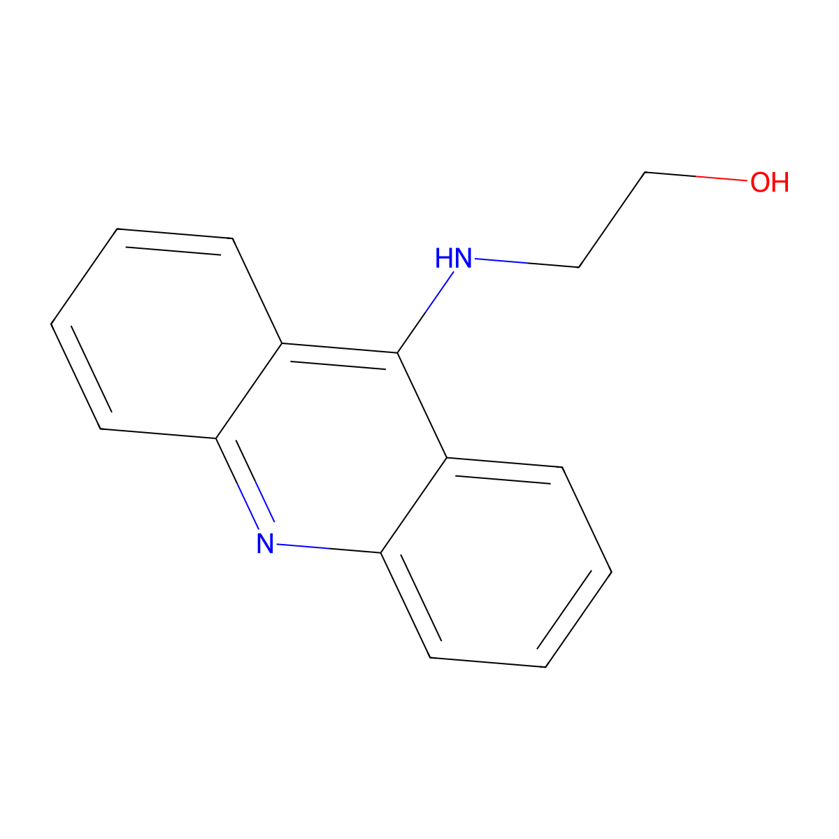 Ethanol, 2-(9-acridinylamino)- molecular structure, CAS 4665-56-9