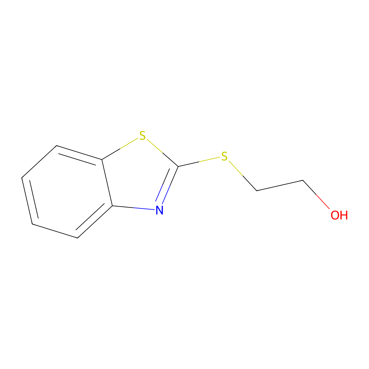 2-(2-Benzothiazolylthio)ethanol molecular structure, CAS 4665-63-8