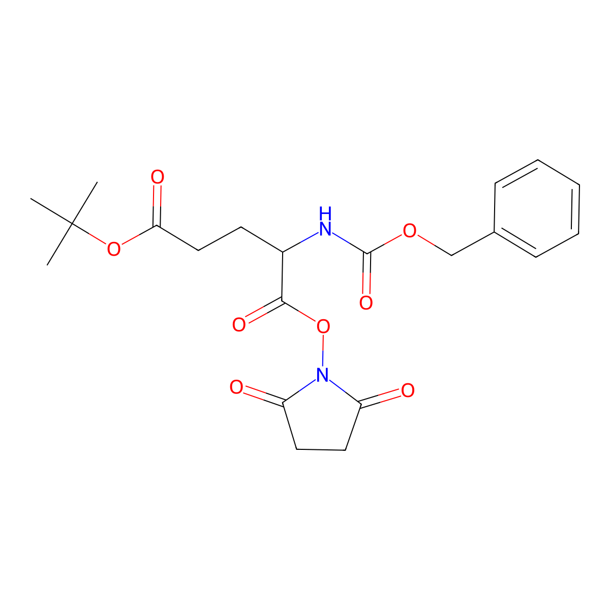 5-tert-Butyl 1-(2,5-dioxopyrrolidin-1-yl) (S)-2-(((phenylmethoxy)carbonyl)amino)glutarate molecular structure, CAS 4666-16-4