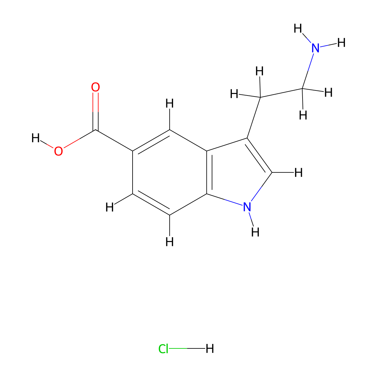3-(2-aminoethyl)-1H-indole-5-carboxylic acid hydrochloride molecular structure, CAS 4666-59-5