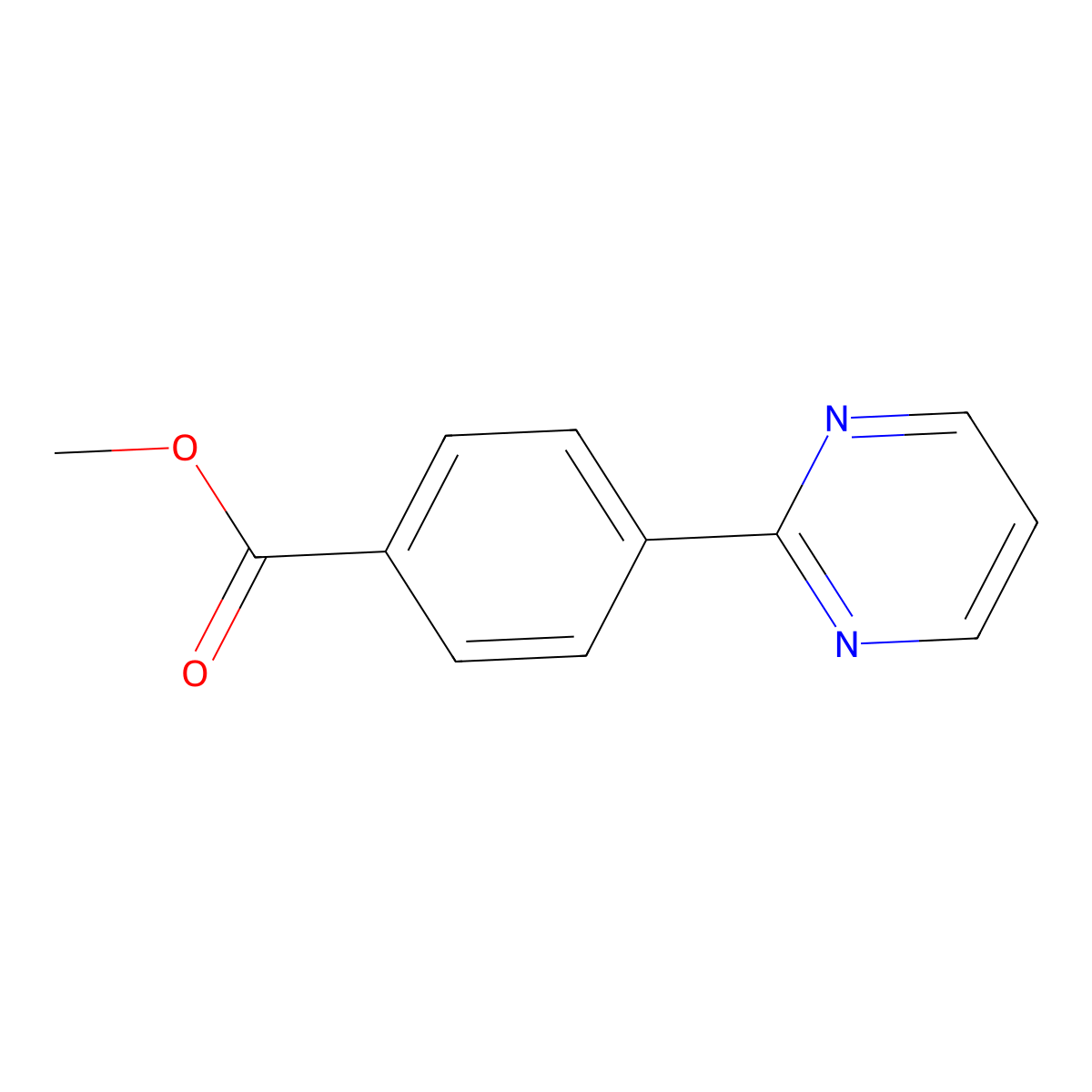 Methyl 4-(pyrimidin-2-yl)benzoate molecular structure, CAS 466634-79-7