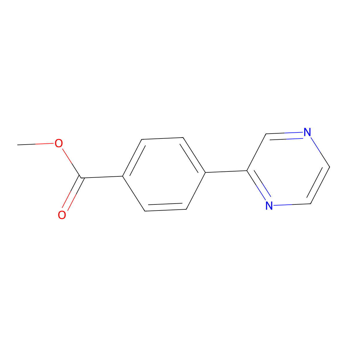 Methyl 4-(pyrazin-2-yl)benzoate molecular structure, CAS 466634-84-4