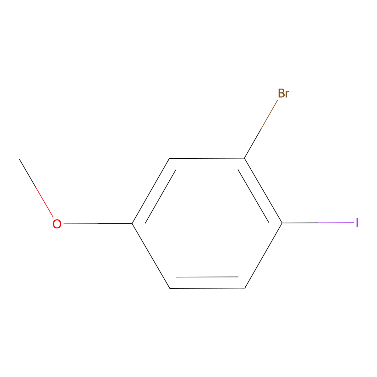 2-Bromo-1-iodo-4-methoxybenzene molecular structure, CAS 466639-53-2